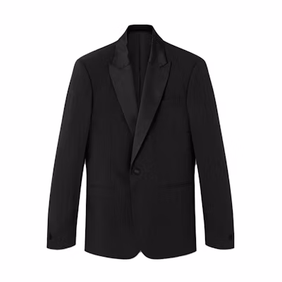 VERSACE Black Solid Color Long Sleeve Suit with Notched Lapel. 1012376-1A08917-1B000