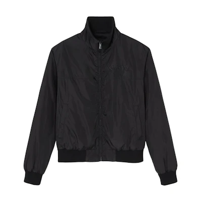 VERSACE Black Solid Color Zip-Up Long Sleeve Jacket 1015726-1A11312-1B000