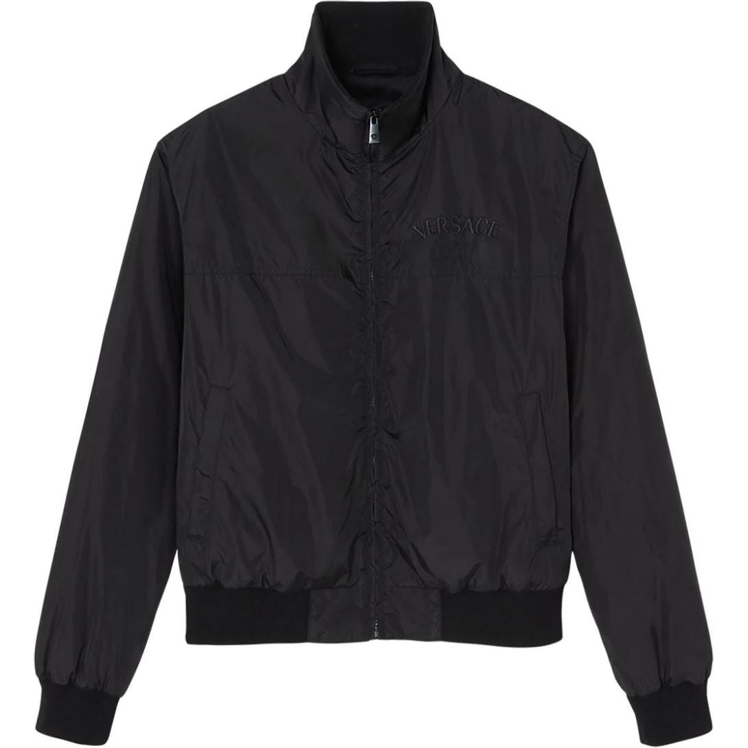 VERSACE  Black Solid Color Zip-Up Long Sleeve Jacket 1015726-1A11312-1B000 圖 2