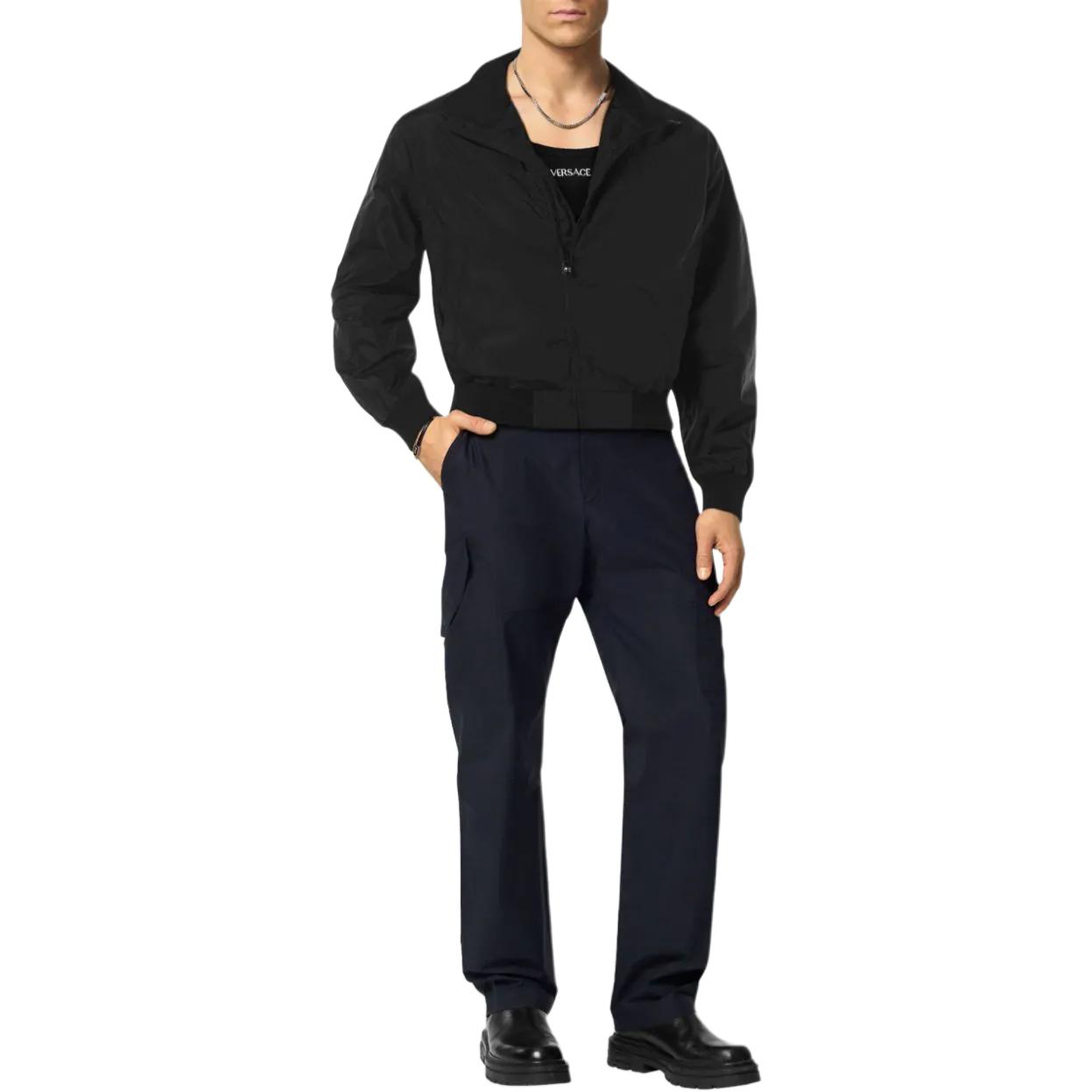 VERSACE  Black Solid Color Zip-Up Long Sleeve Jacket 1015726-1A11312-1B000 圖 3