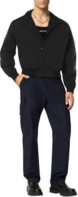 VERSACE Black Solid Color Zip-Up Long Sleeve Jacket 1015726-1A11312-1B000 Lookbook VERSACE Black Solid Color Zip-Up Long Sleeve Jacket 1015726-1A11312-1B000