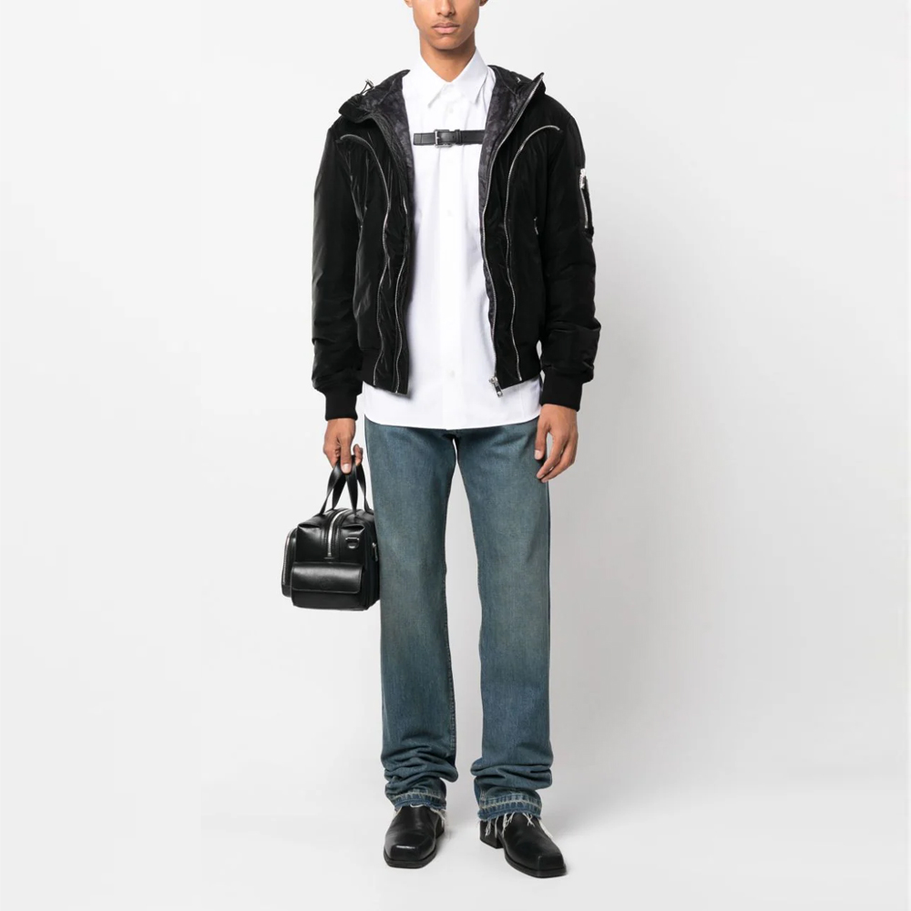 VERSACE  Black Solid Color Zipper Detail Long Sleeve Jacket. 1012160-1A08898-1B000 圖 3