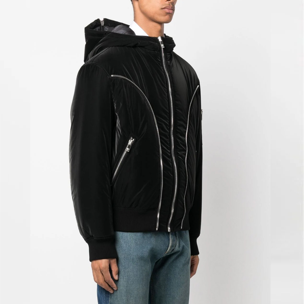 VERSACE  Black Solid Color Zipper Detail Long Sleeve Jacket. 1012160-1A08898-1B000 圖 5