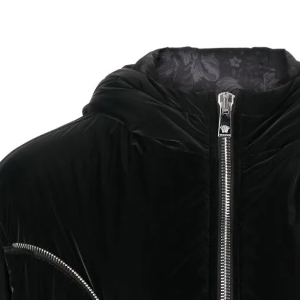 VERSACE  Black Solid Color Zipper Detail Long Sleeve Jacket. 1012160-1A08898-1B000 圖 6