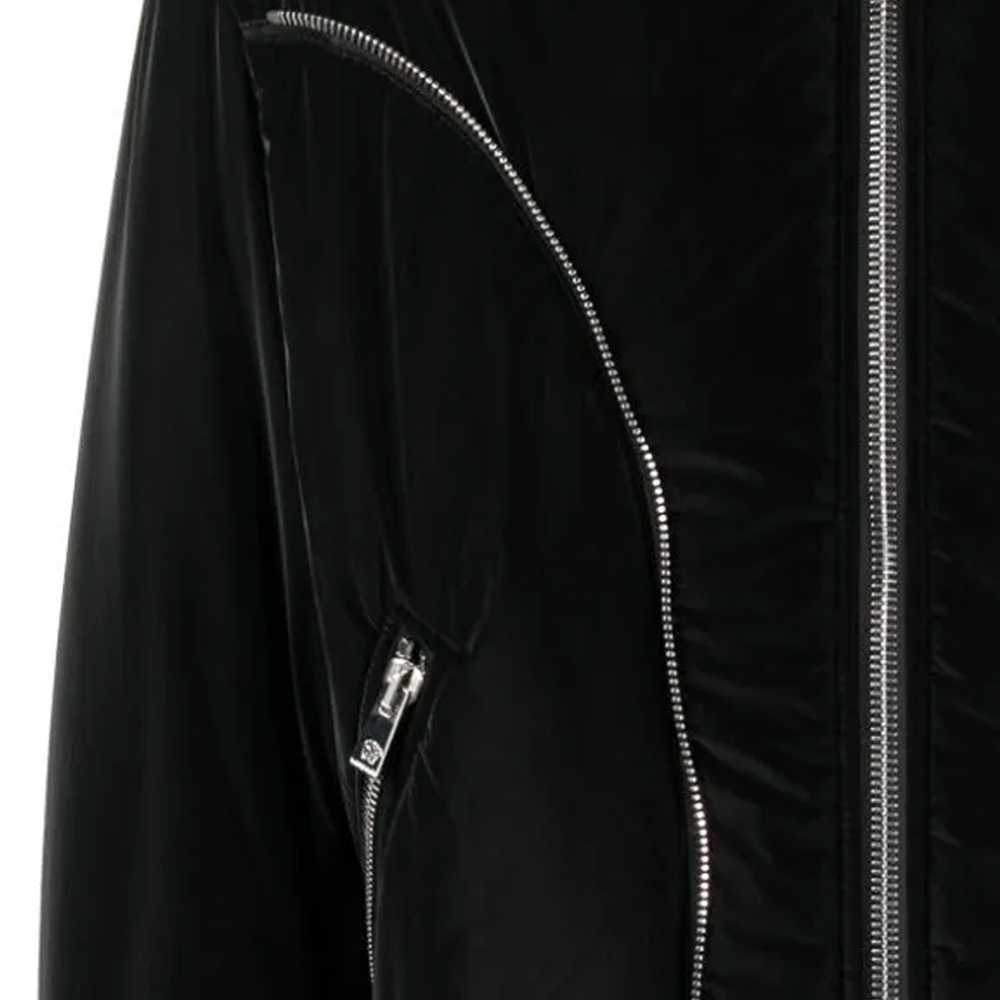 VERSACE  Black Solid Color Zipper Detail Long Sleeve Jacket. 1012160-1A08898-1B000 圖 7