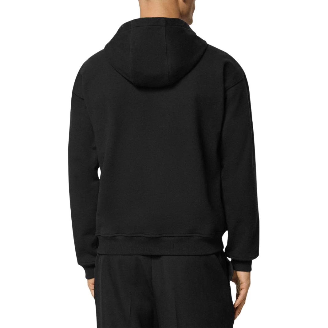 VERSACE  Black SS24 Embroidered Logo Hoodie with Zipper and Long Sleeves. 1013970-1A11494 圖 4