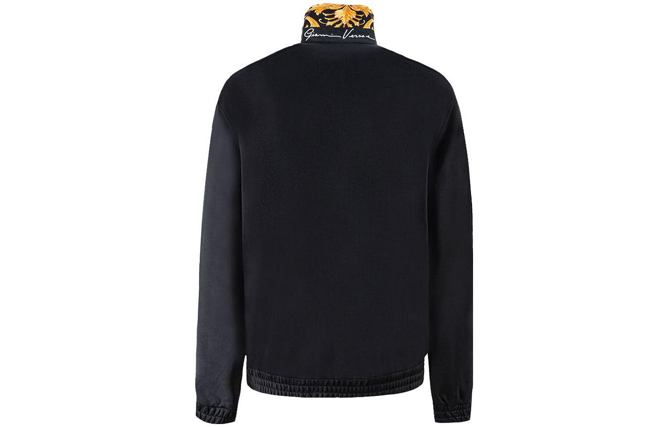 Lookbook VERSACE  Black Straight-Cut Long Sleeve Jacket with Logo Print. 1002770-1A02035-1B000