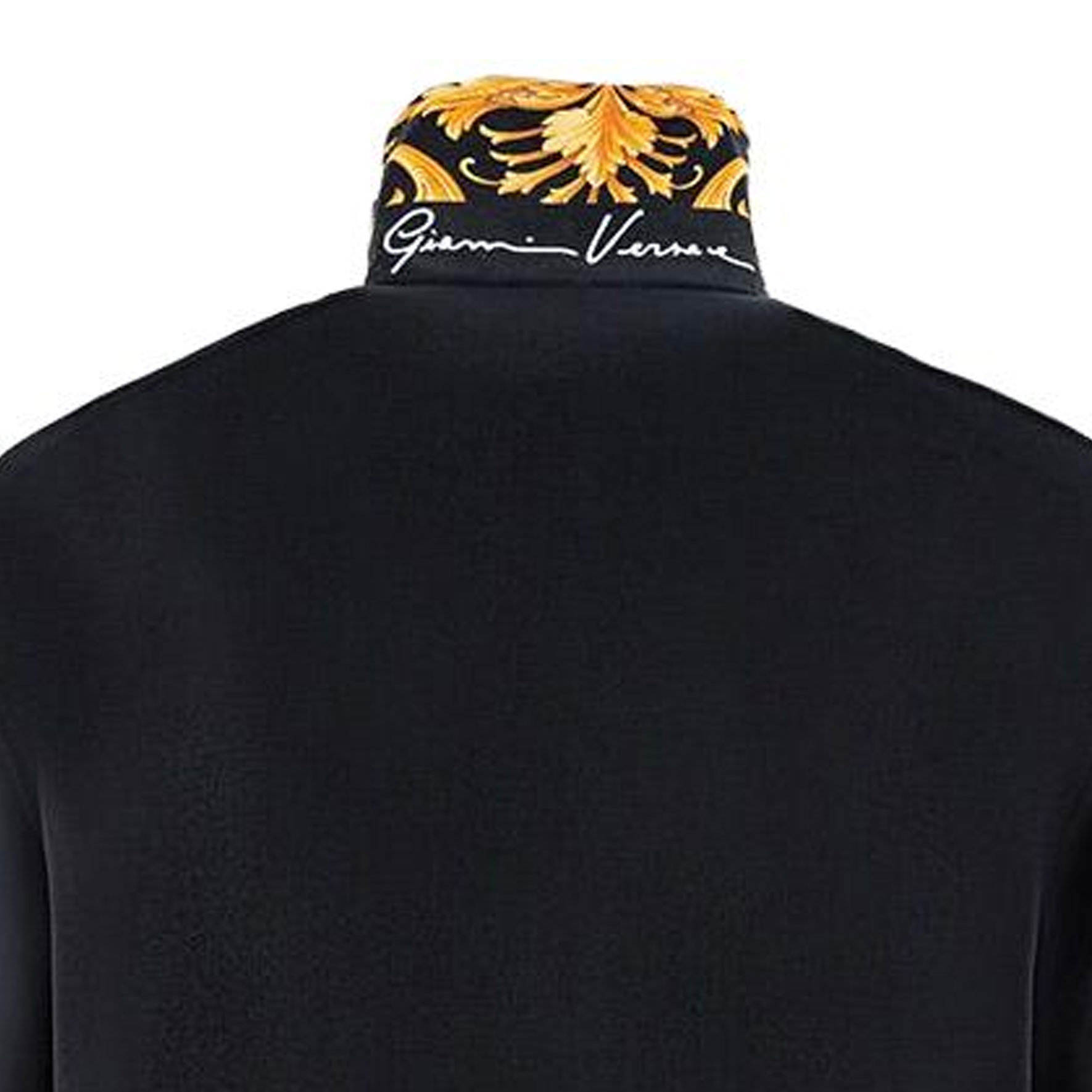 Cheap VERSACE  Black Straight-Cut Long Sleeve Jacket with Logo Print. 1002770-1A02035-1B000