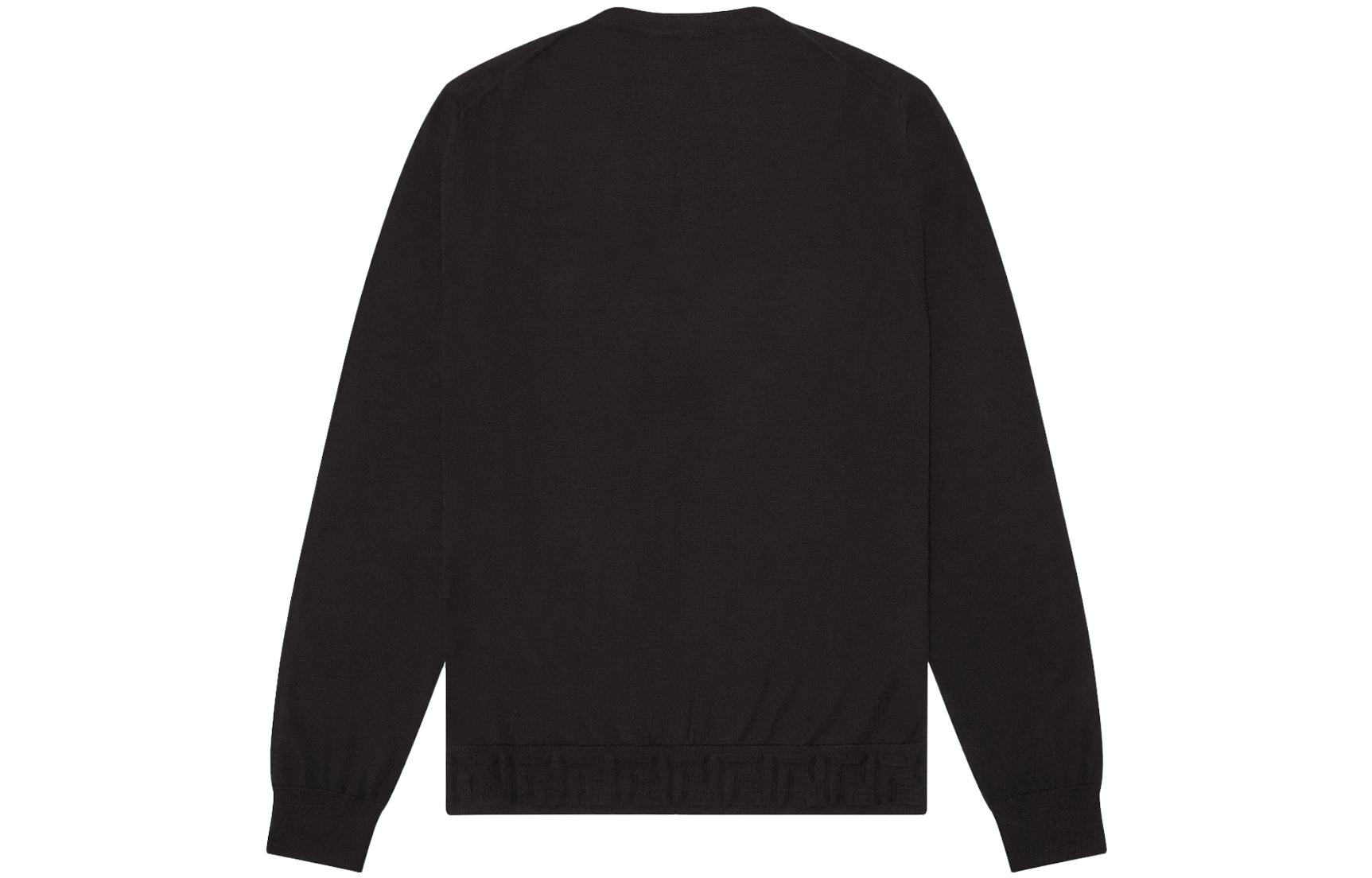 Lookbook VERSACE 黑色V領圖案長袖針織毛衣 A69778A-236032A-1008