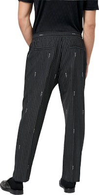 VERSACE Black Wool Striped Straight-Leg Trousers A86689-A235254-A5232 Purchase VERSACE Black Wool Striped Straight-Leg Trousers A86689-A235254-A5232