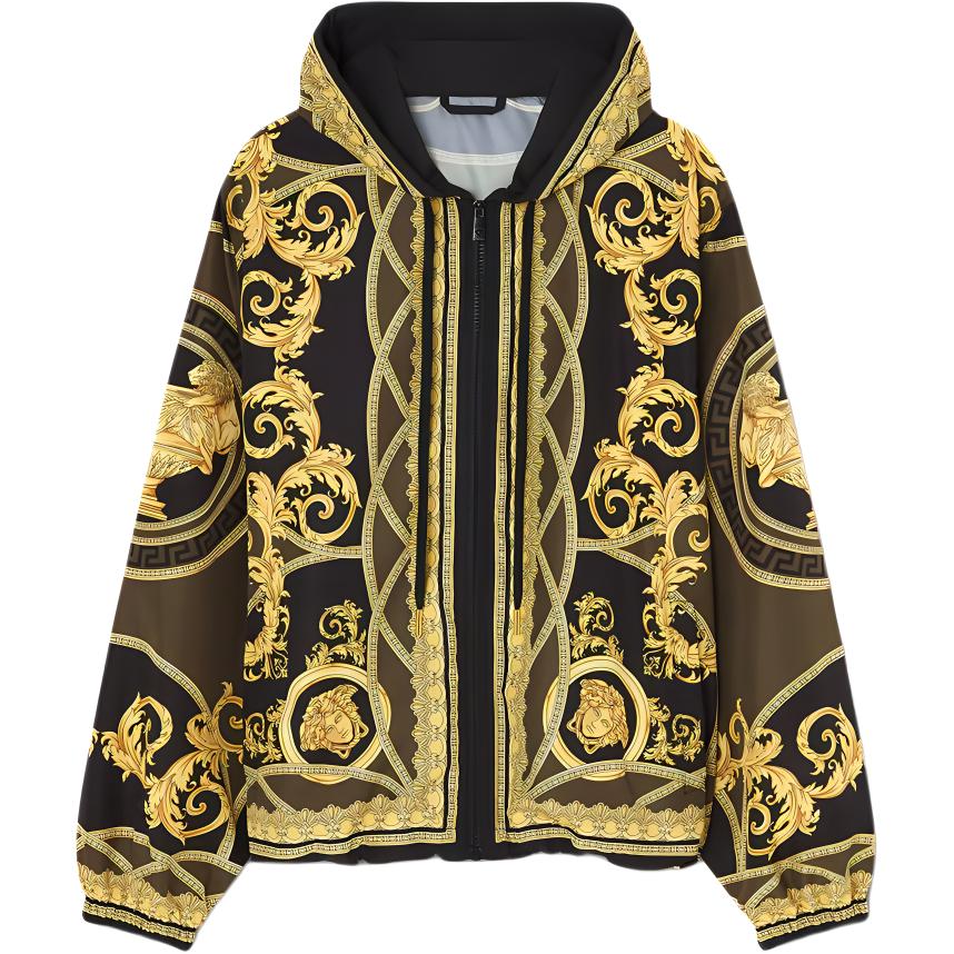 VERSACE  Black Yellow Printed Hooded Jacket with Pattern Design. 1014855-1A11381-5BC60 圖 2