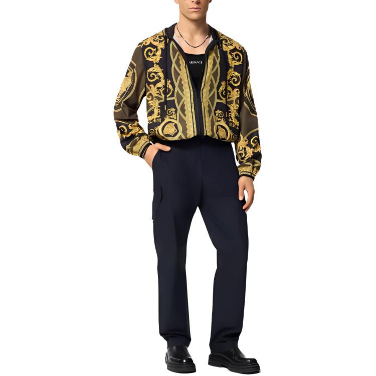 VERSACE  Black Yellow Printed Hooded Jacket with Pattern Design. 1014855-1A11381-5BC60 圖 3