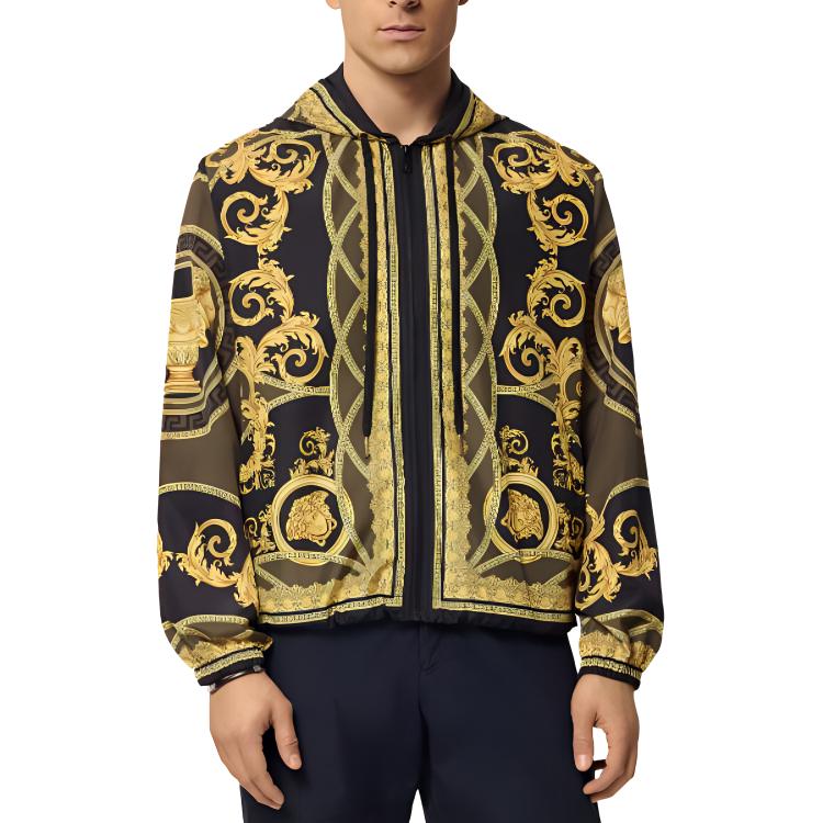 VERSACE  Black Yellow Printed Hooded Jacket with Pattern Design. 1014855-1A11381-5BC60 圖 4