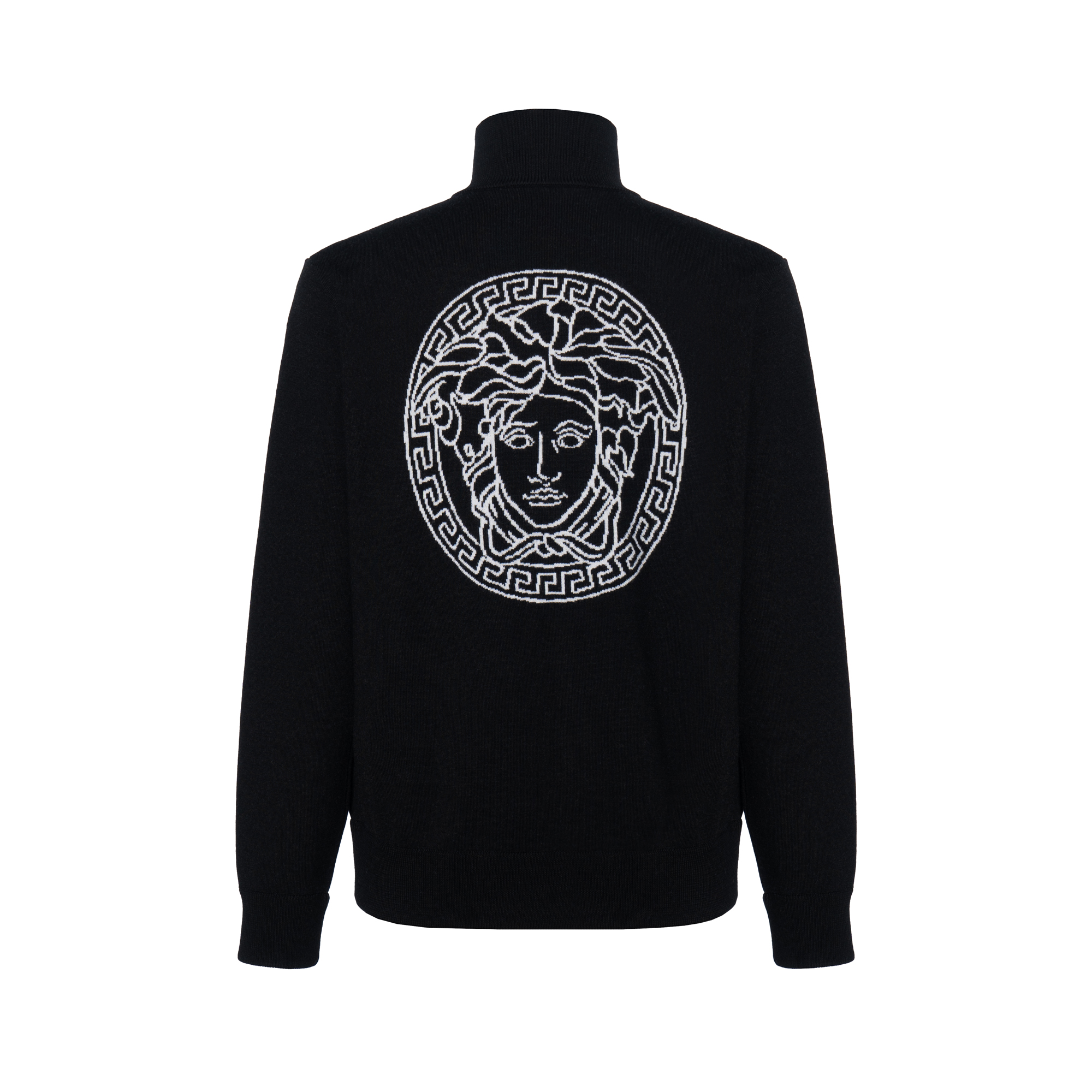 VERSACE  Black Zip-Up Letter Print Jacket with Stand Collar. 1002720-1A01993-1B000 圖 3