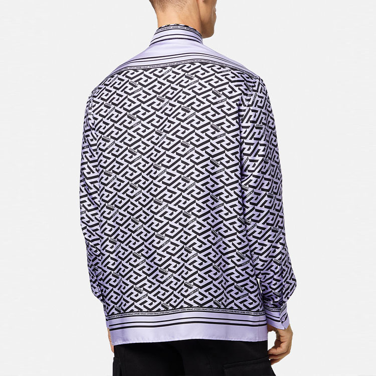 Details for VERSACE Kemeja Lengan Panjang Biru Corak Penuh dengan Kolar Lipat. 1003941-1A02816-5L160