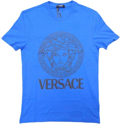 VERSACE 藍色標誌圖案印花圓領T恤 A89497S-A230901-2UB80 Buy VERSACE 藍色標誌圖案印花圓領T恤 A89497S-A230901-2UB80