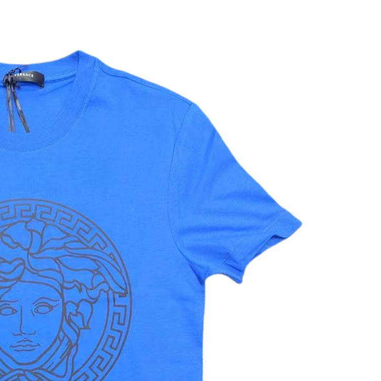 Details for VERSACE 藍色標誌圖案印花圓領T恤 A89497S-A230901-2UB80
