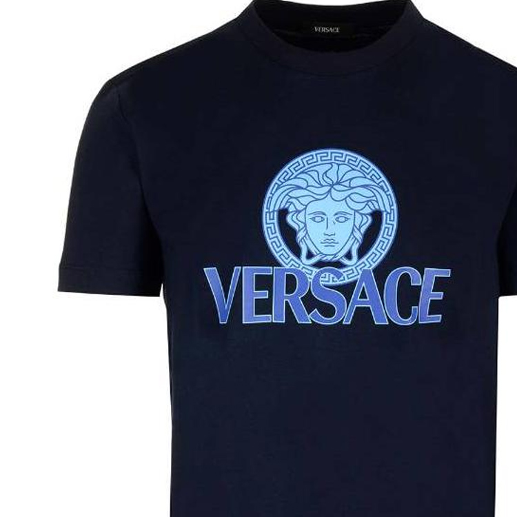 Details for ヴェルサーチ ブルーロゴプリント リラックスフィット クルーネック 半袖Tシャツ 1014226-1A10088-1UI20