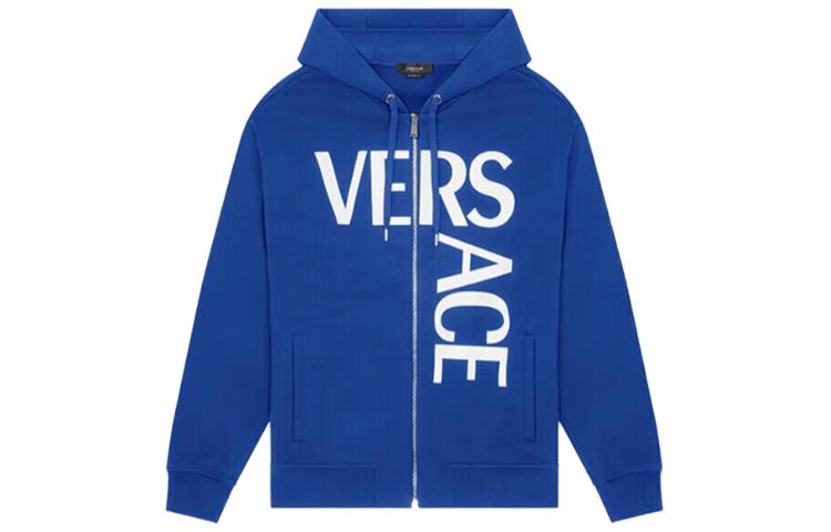 VERSACE  Blue Logo Printed Zip-Up Hoodie 1001083-1A00719-1UB20 圖 2