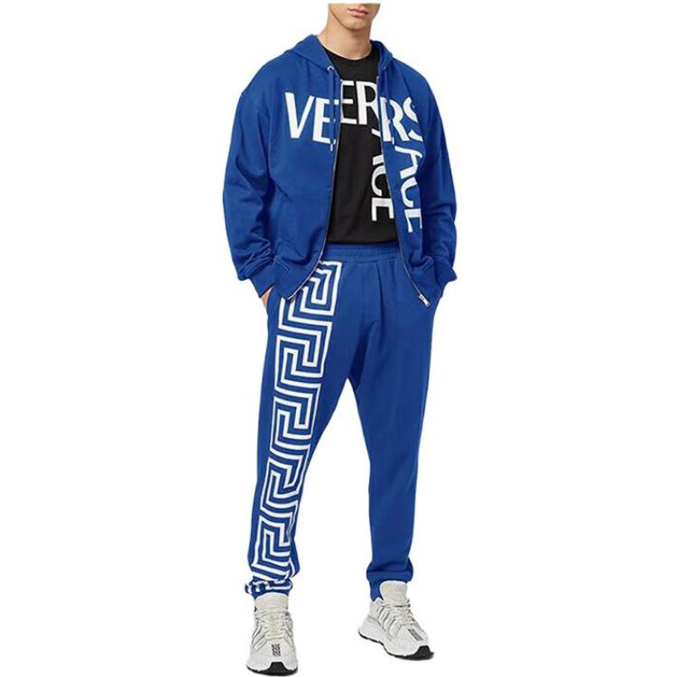 VERSACE  Blue Logo Printed Zip-Up Hoodie 1001083-1A00719-1UB20 圖 3