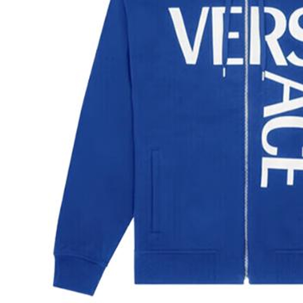 VERSACE  Blue Logo Printed Zip-Up Hoodie 1001083-1A00719-1UB20 圖 7