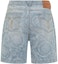 Lookbook VERSACE Blue Mid-Rise Letter Print Straight Shorts. 10102051A076611D380
