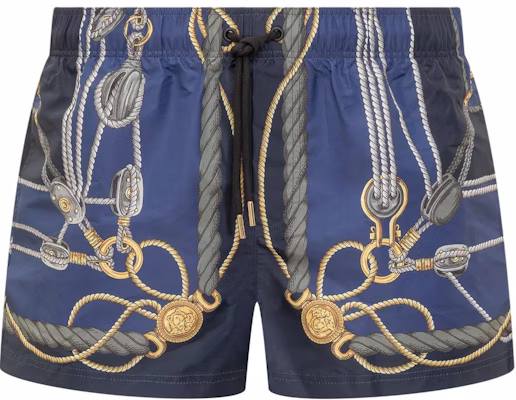 VERSACE Blue Pattern Print Drawstring Slim Fit Sports Shorts 1002516-1A09913-5U170 Buy VERSACE Blue Pattern Print Drawstring Slim Fit Sports Shorts 1002516-1A09913-5U170