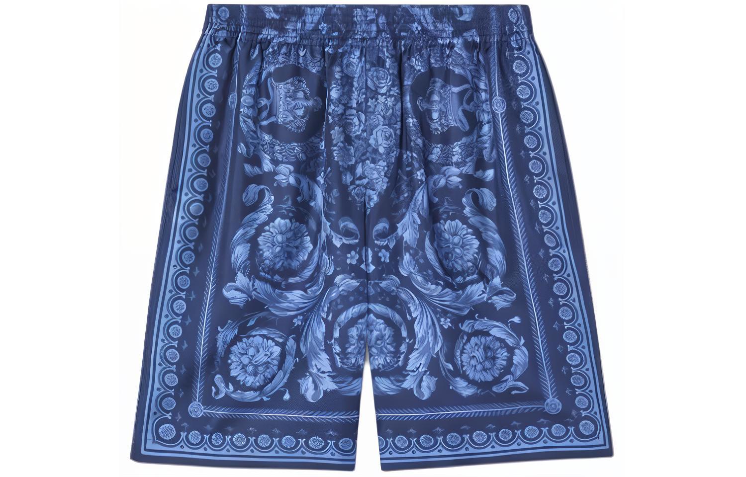 Versace  Blue Printed Casual Shorts Fashionable and Versatile 1002476-1A09783_5U960