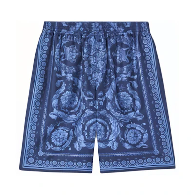 Versace Blue Printed Casual Shorts Fashionable and Versatile 1002476-1A09783_5U960