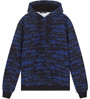VERSACE Blue Sweatshirt with All-Over Logo Print. 1003251-1A02294-5B140 VERSACE Blue Sweatshirt with All-Over Logo Print. 1003251-1A02294-5B140