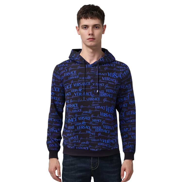 Purchase ヴェルサーチ ブルースウェットシャツ オールオーバーロゴプリント入り 1003251-1A02294-5B140