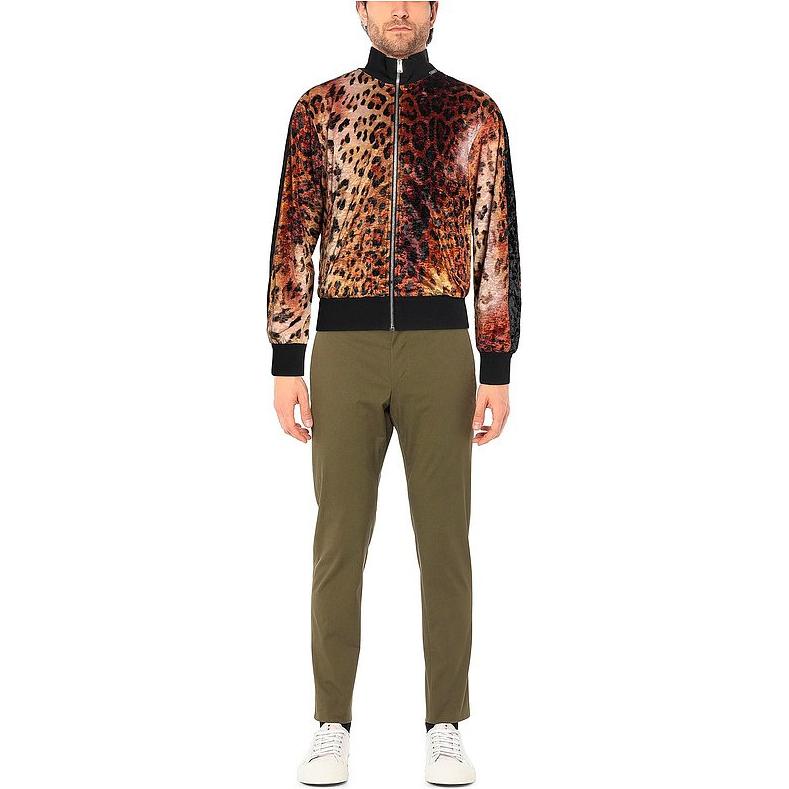 Lookbook 베르사체 브라운 레오파드 프린트 지퍼 업 캐주얼 자켓 A85583-A233958-A7804