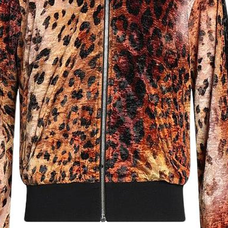 Sizing 베르사체 브라운 레오파드 프린트 지퍼 업 캐주얼 자켓 A85583-A233958-A7804