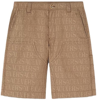 VERSACE Brown Letter Print Zipper Casual Shorts. 1009931-1A07649-2N740 Buy VERSACE Brown Letter Print Zipper Casual Shorts. 1009931-1A07649-2N740