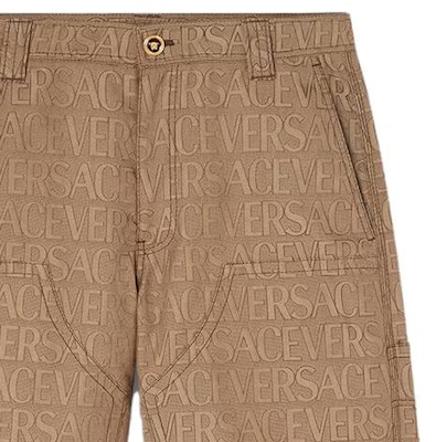 VERSACE Brown Letter Print Zipper Casual Shorts. 1009931-1A07649-2N740 Sizing VERSACE Brown Letter Print Zipper Casual Shorts. 1009931-1A07649-2N740