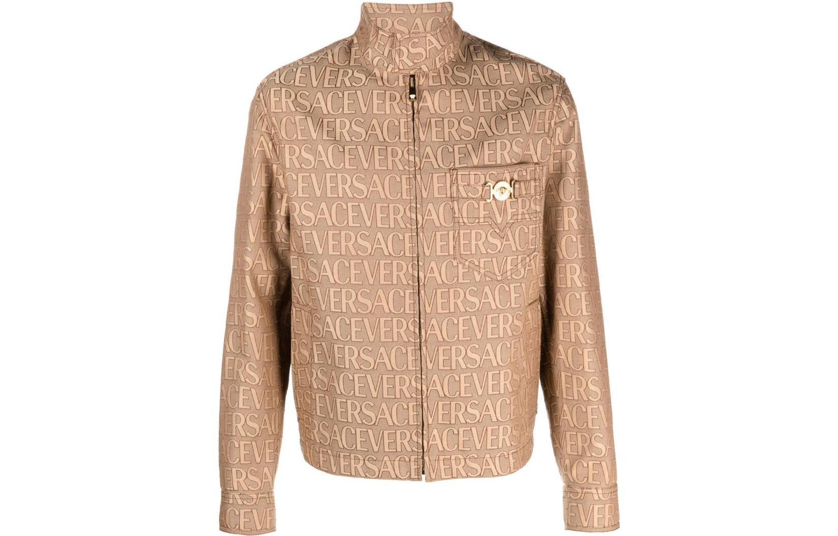 VERSACE  Brown Monogram High Neck Loose Fit Long Sleeve Jacket. 1010580-1A07649-2N740 圖 2