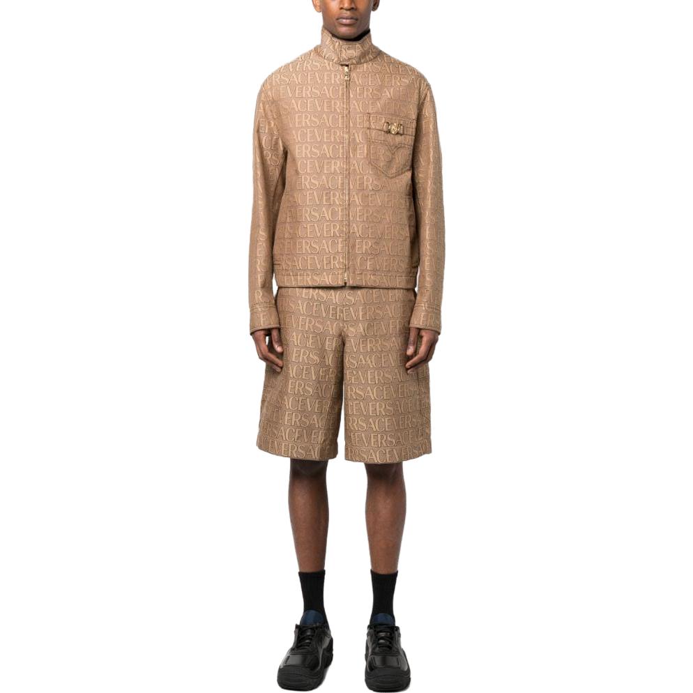 VERSACE  Brown Monogram High Neck Loose Fit Long Sleeve Jacket. 1010580-1A07649-2N740 圖 3