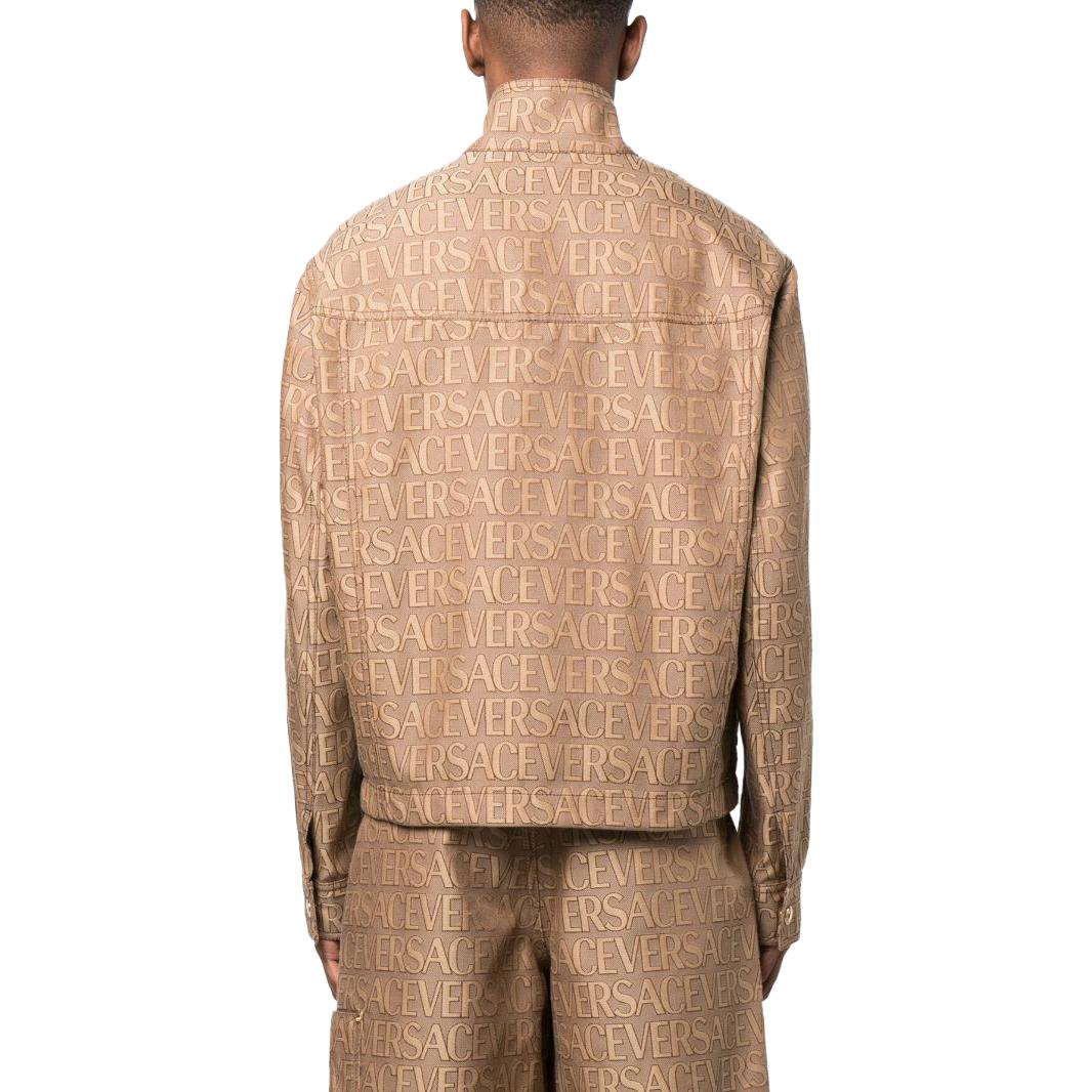 VERSACE  Brown Monogram High Neck Loose Fit Long Sleeve Jacket. 1010580-1A07649-2N740 圖 4