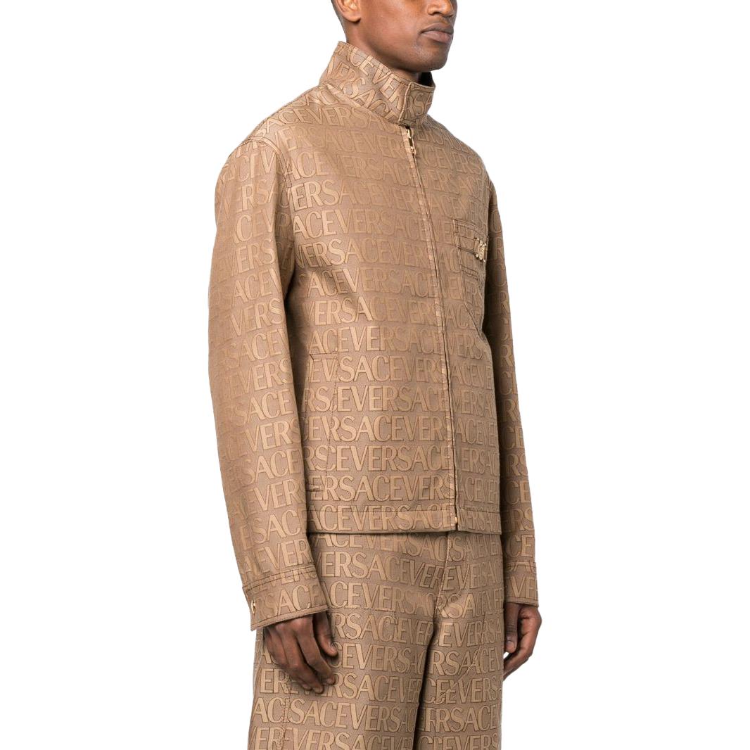 VERSACE  Brown Monogram High Neck Loose Fit Long Sleeve Jacket. 1010580-1A07649-2N740 圖 5