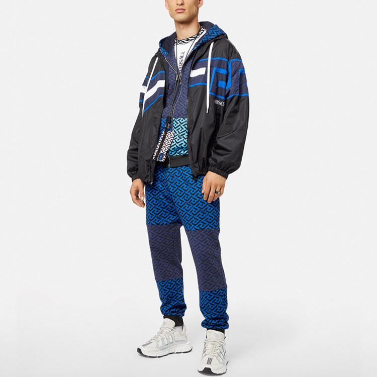 Lookbook 范思哲拼色针织休闲运动裤 - 蓝色 1004187-1A02920-5U040