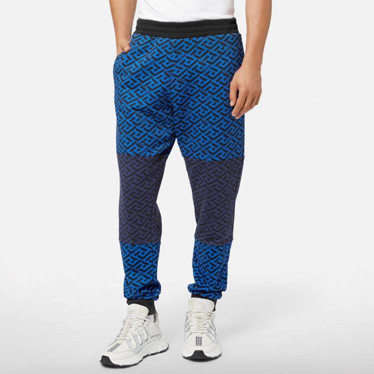 Shop 范思哲拼色针织休闲运动裤 - 蓝色 1004187-1A02920-5U040