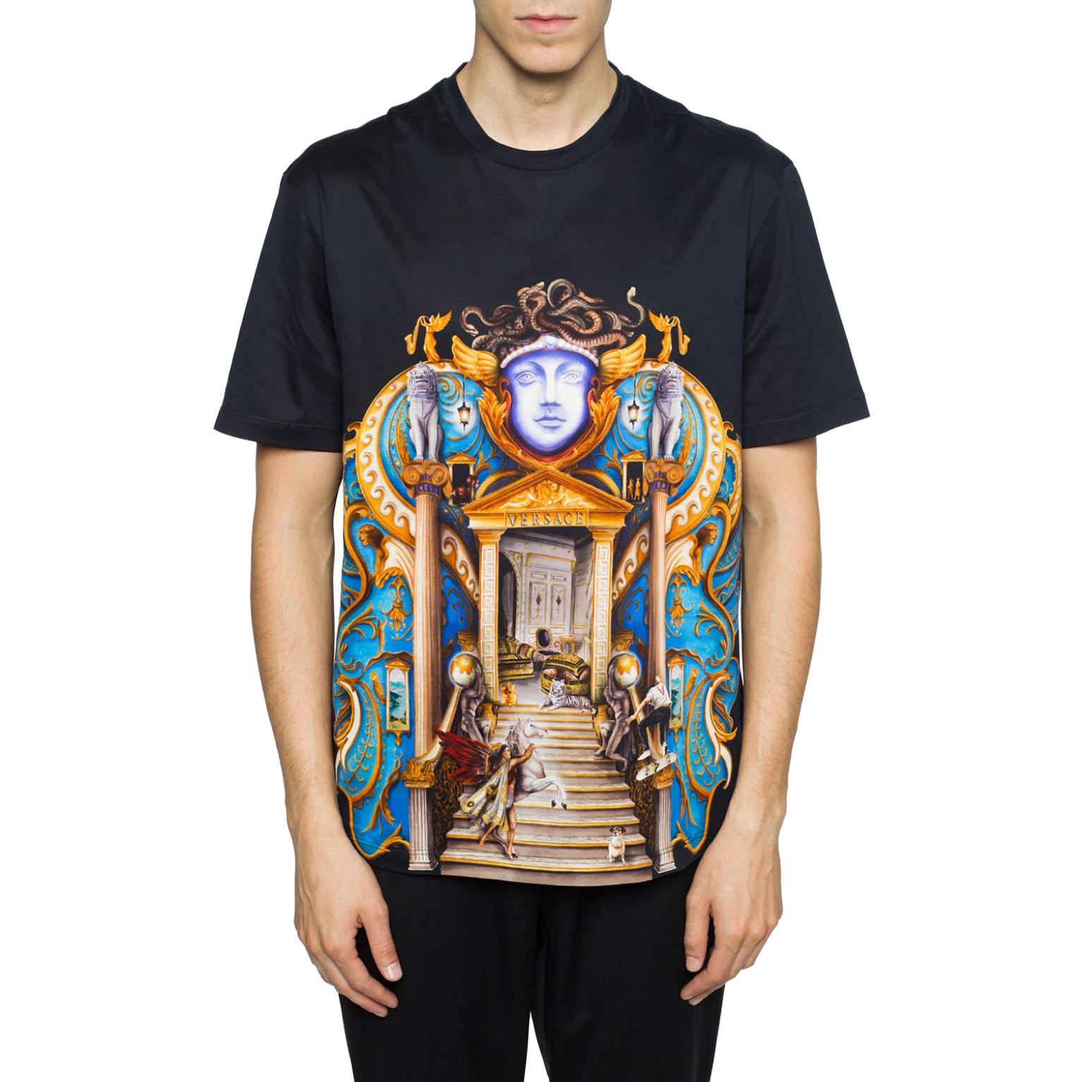 Versace  Crew Neck Graphic Print Short Sleeve T-Shirt Black A76113-A223514-A708 圖 4
