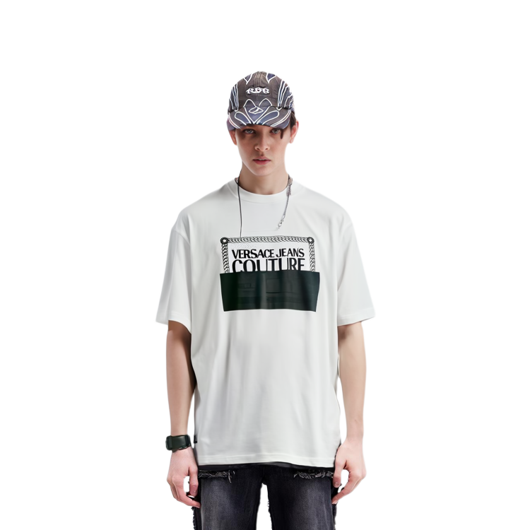 Details for 베르사체 로고 프린트 크루넥 반팔 티셔츠. 72GAHP0-3CJ00P-21003