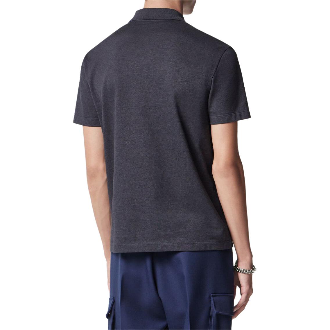 Purchase 范思哲 深灰色刺绣字母图案短袖POLO衫 1013906-1A09797-1E880