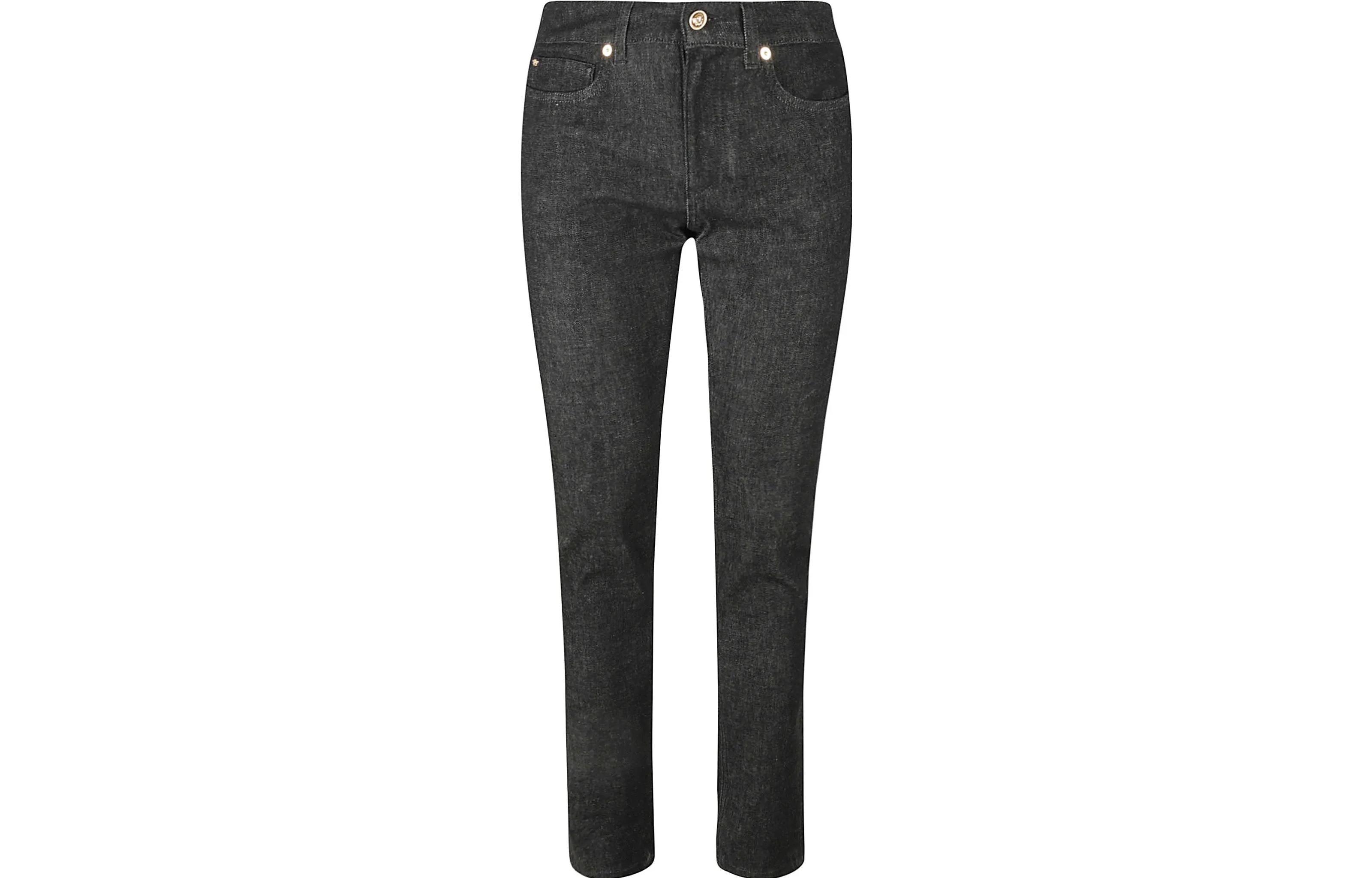 VERSACE  Distressed Mid-Rise Slim Fit Jeans Black 1006078-1A07716-1D040 圖 2