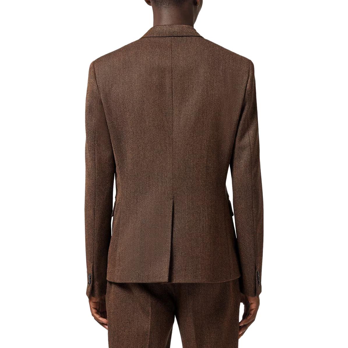 Purchase 베르사체 로고 패치 브라운 더블브레스트 블레이저. 1012492-1A08899-2B730