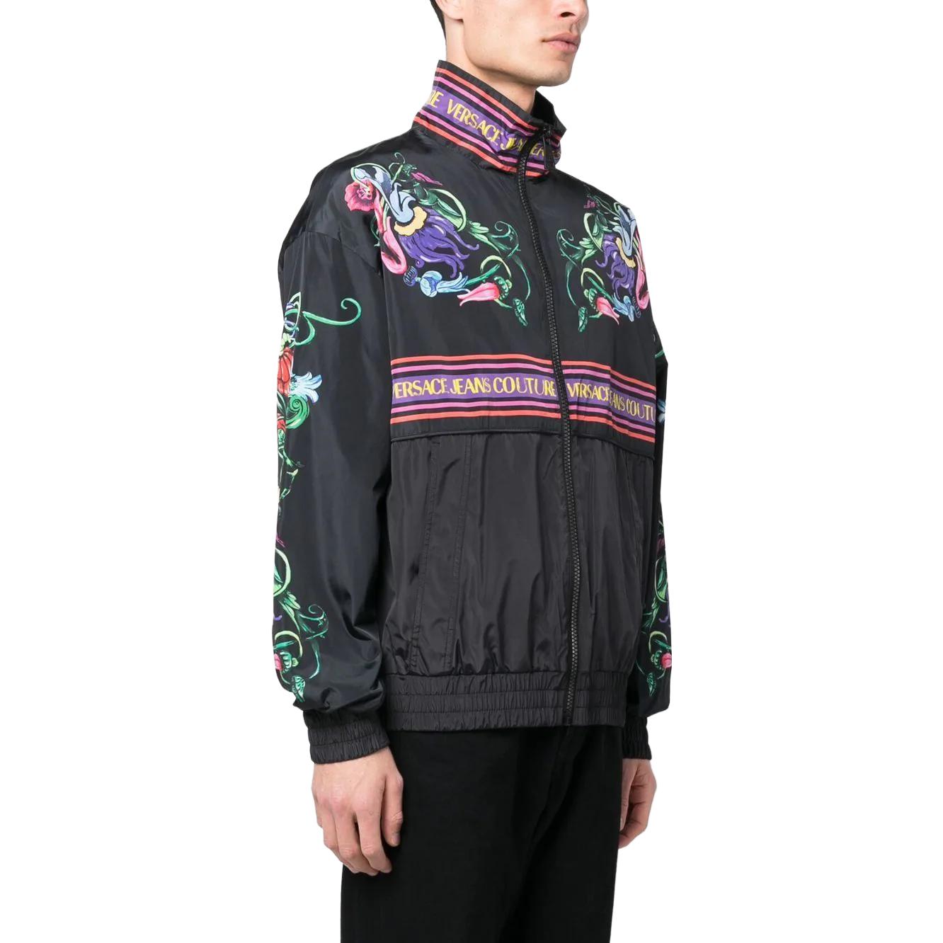 VERSACE  Floral Print Zip-Up Jacket - Black 74GASD-11CQS55-31G89 圖 4