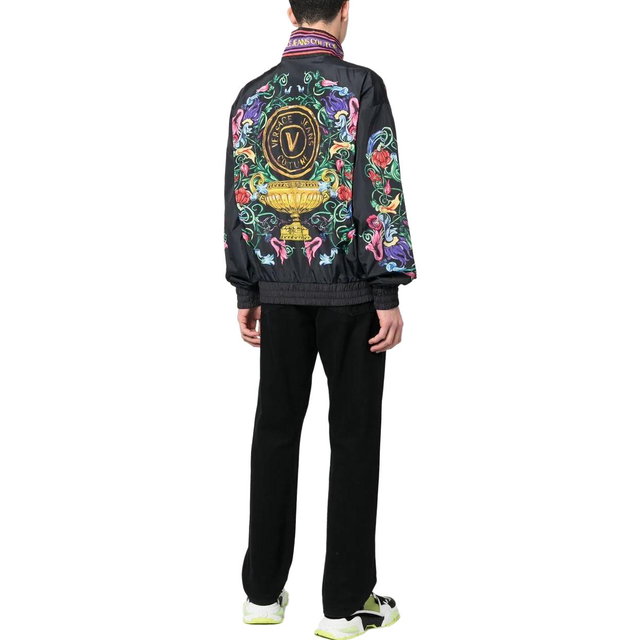 VERSACE  Floral Print Zip-Up Jacket - Black 74GASD-11CQS55-31G89 圖 5