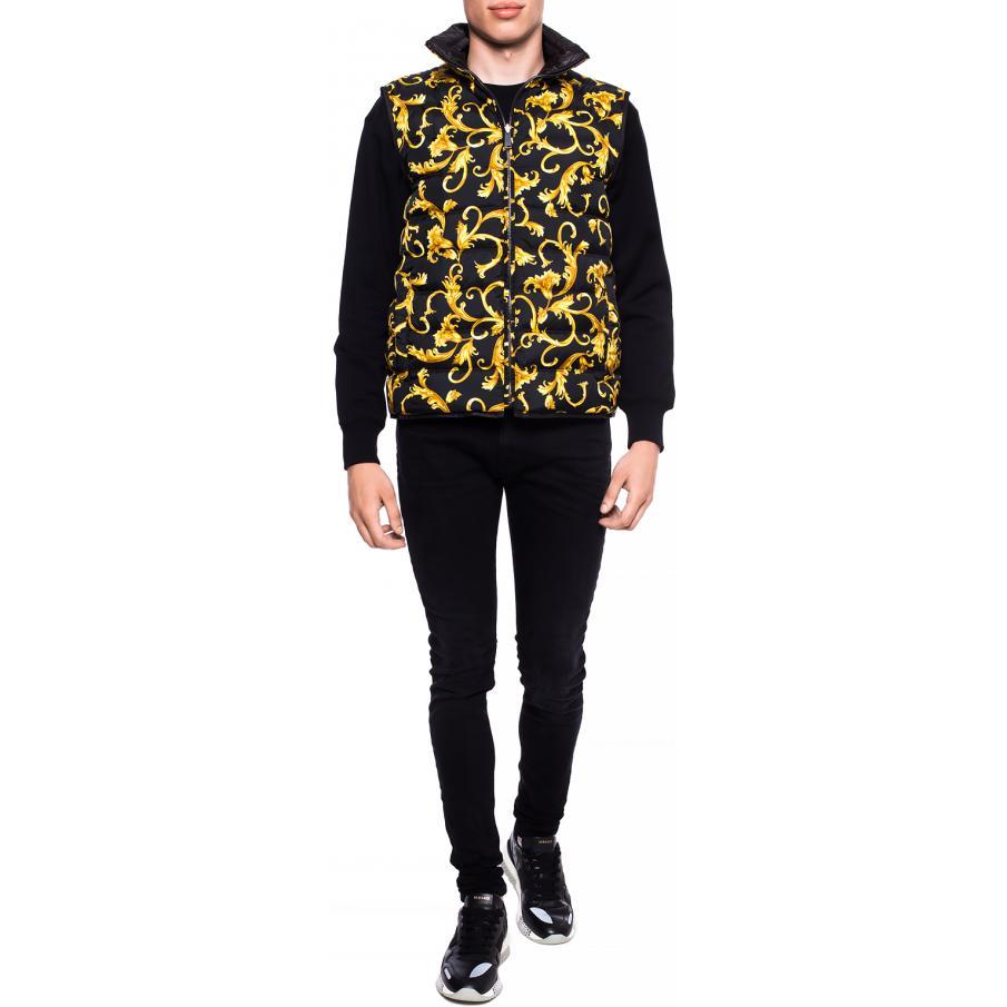 Lookbook VERSACE Rompi Tanpa Lengan Full Print dengan Resleting - Hitam A80318-A226631-A008