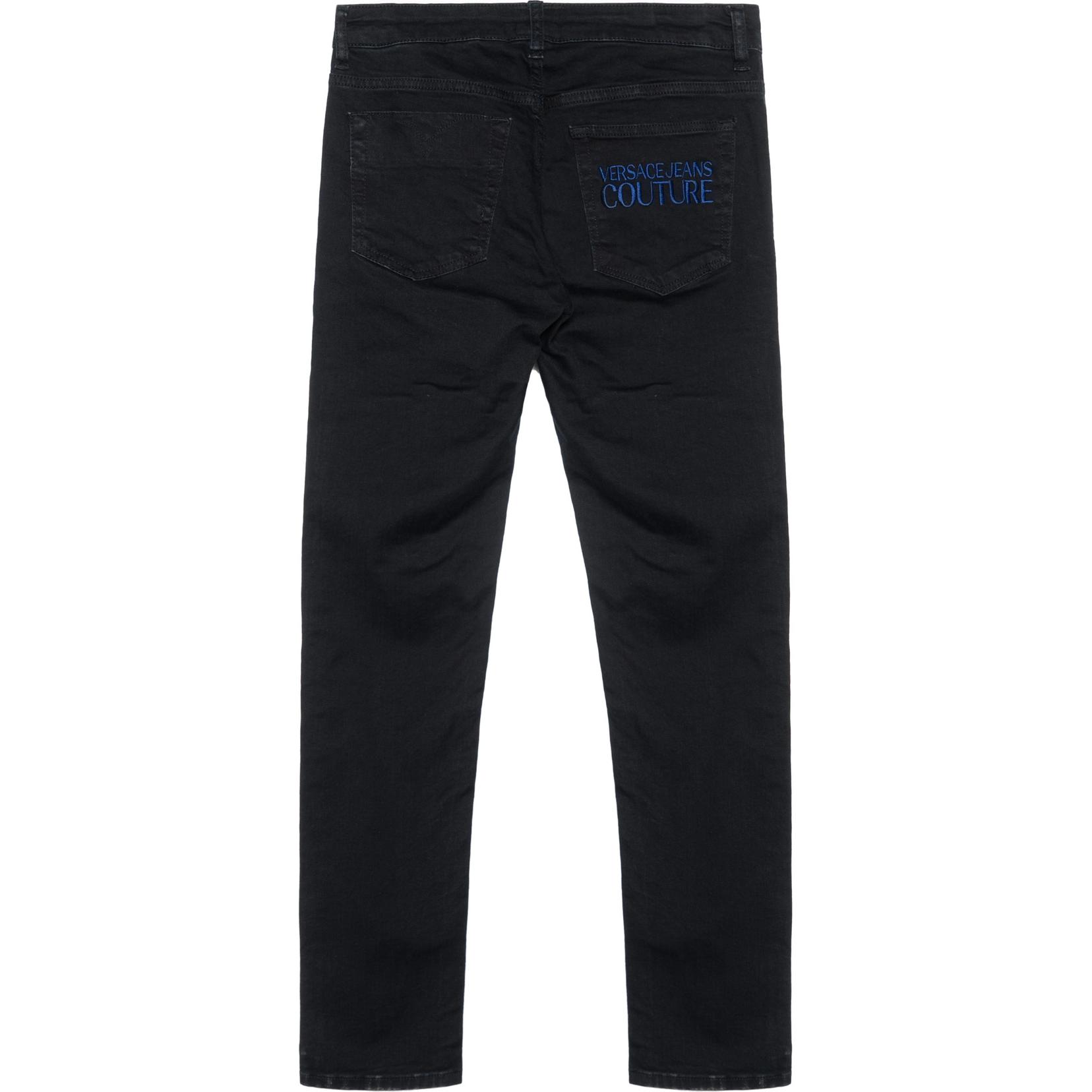 Lookbook VERSACE FW22 Vaqueros Negros Slim Straight de Tiro Medio 73GAB544-CDW06-906